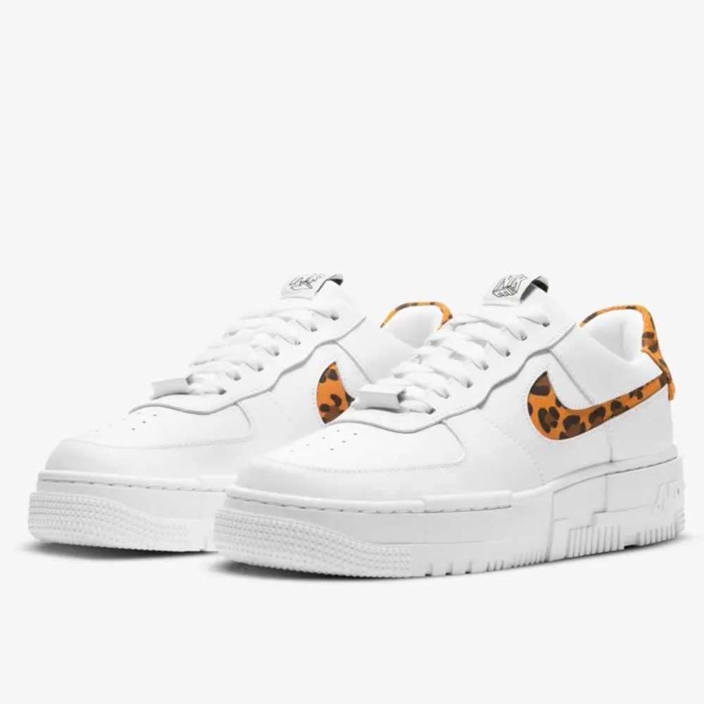 Nike Air Force 1 Pixel Sneaker White Leopard Size 10